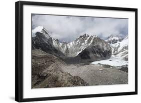 Everest Base Camp (5350m), scattering of tents at back of Khumbu glacier, Khumbu, Nepal, Himalayas-Alex Treadway-Framed Photographic Print