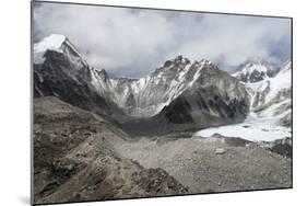 Everest Base Camp (5350m), scattering of tents at back of Khumbu glacier, Khumbu, Nepal, Himalayas-Alex Treadway-Mounted Photographic Print