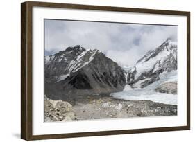 Everest Base Camp (5350m), scattering of tents at back of Khumbu glacier, Khumbu, Nepal, Himalayas-Alex Treadway-Framed Photographic Print