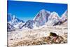 Everest Peak with prayer flags, Himalayas, Nepal, Asia-Laura Grier-Stretched Canvas