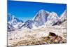 Everest Peak with prayer flags, Himalayas, Nepal, Asia-Laura Grier-Mounted Photographic Print