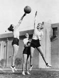Three Women with Basketball in the Air-Everett Collection-Photographic Print