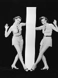 Two Young Women Posing with the Letter T-Everett Collection-Photographic Print