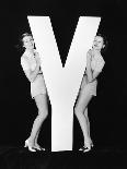 Women Posing with Huge Letter T-Everett Collection-Photographic Print
