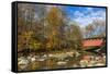 Everett Road Covered Bridge on Furnace Run Cree, Cuyahoga National Park, Ohio-Chuck Haney-Framed Stretched Canvas