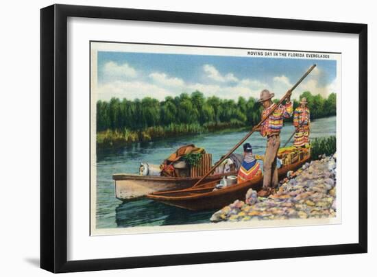 Everglades Nat'l Park, Florida - Moving Day for Seminole Indians-Lantern Press-Framed Art Print