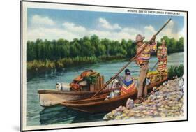 Everglades Nat'l Park, Florida - Moving Day for Seminole Indians-Lantern Press-Mounted Art Print