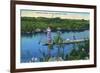 Everglades Nat'l Park, Florida - Seminole Indians in Longboat-Lantern Press-Framed Art Print