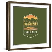 Everglades National Park Emblem Patch Icon Illustration-anjar suwarno-Framed Photographic Print