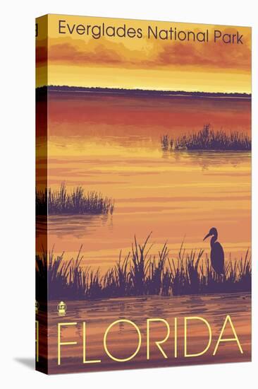 Everglades National Park, Florida, Sunset Scene-Lantern Press-Stretched Canvas