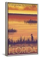 Everglades National Park, Florida, Sunset Scene-Lantern Press-Framed Art Print