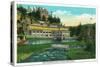 Evergreen, Colorado, Exterior View of the New Troutdale Hotel in Bear Creek Canyon-Lantern Press-Stretched Canvas
