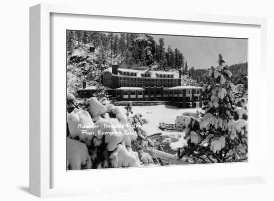 Evergreen, Colorado - Troutdale-at-the-Pines in Midwinter-Lantern Press-Framed Art Print