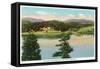 Evergreen, Colorado, View of Evergreen Hill Reflected in the Lake-Lantern Press-Framed Stretched Canvas