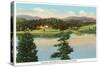 Evergreen, Colorado, View of Evergreen Hill Reflected in the Lake-Lantern Press-Stretched Canvas