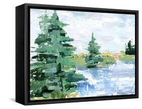 Evergreen Lake I-Ethan Harper-Framed Stretched Canvas