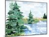 Evergreen Lake I-Ethan Harper-Mounted Art Print