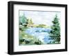 Evergreen Lake II-Ethan Harper-Framed Art Print