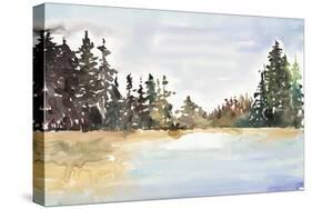 Evergreen View-Lora Gold-Stretched Canvas