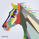 Horse Head Symbol of New Year 2014 Trendy Style Geometric Vector-EverstRuslan-Art Print