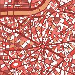 Vector Background Abstract Pattern Paris City Map Trendy Colors-EverstRuslan-Art Print