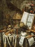 Vanitas Still Life with Musical Instruments, Books, and Other Things, 1663-Evert Collier-Framed Giclee Print