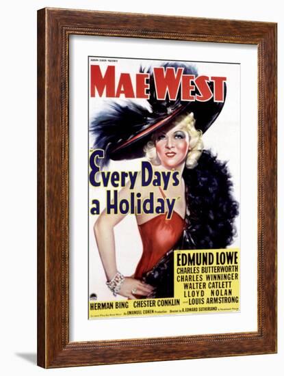 Every Day's a Holiday, Mae West, 1937-null-Framed Art Print