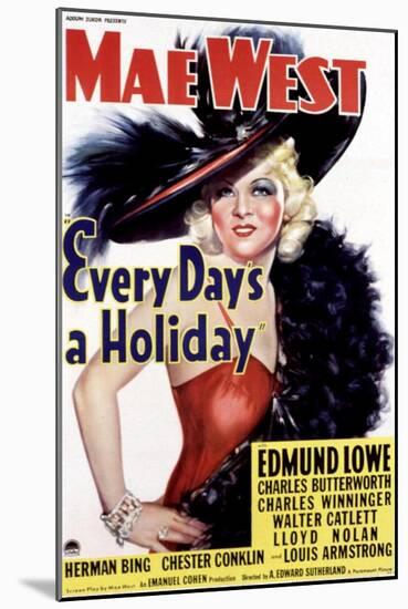 Every Day's a Holiday, Mae West, 1937-null-Mounted Art Print