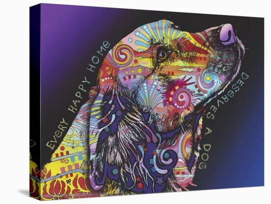 Every Happy Home, Deserves a Dog, Pets, Dogs, Purple fade, Looking up, Animals, Pop Art, Stencils-Russo Dean-Stretched Canvas