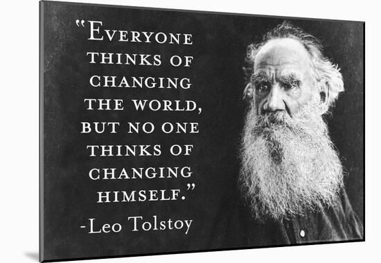 Every Thinks Of Changing World Not Himself Tolstoy Quote Poster-null-Mounted Poster