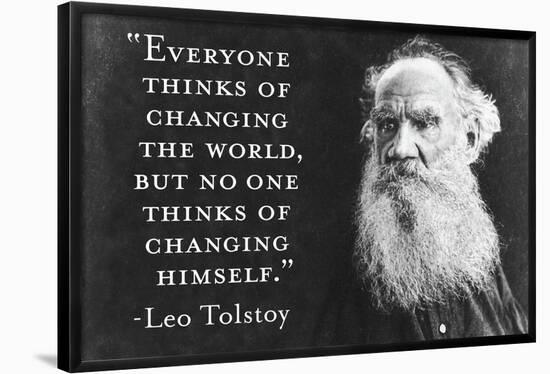 Every Thinks Of Changing World Not Himself Tolstoy Quote Poster-Ephemera-Framed Poster