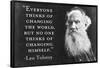 Every Thinks Of Changing World Not Himself Tolstoy Quote Poster-Ephemera-Framed Poster