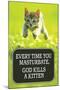 Every Time You Masturbate God Kills a Kitten - Funny Poster-Ephemera-Mounted Poster