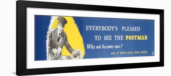 Everybody's Pleased to See the Postman, Why Not Become One?-West One Studios-Framed Art Print