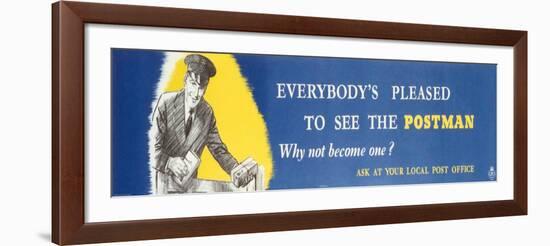 Everybody's Pleased to See the Postman, Why Not Become One?-West One Studios-Framed Art Print