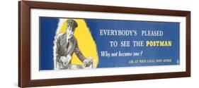Everybody's Pleased to See the Postman, Why Not Become One?-West One Studios-Framed Art Print
