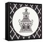 Everyday Chinoiserie V BW-Mary Urban-Framed Stretched Canvas