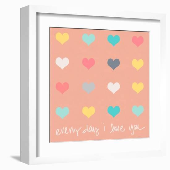 Everyday I Love You on Pink-Shelley Lake-Framed Art Print