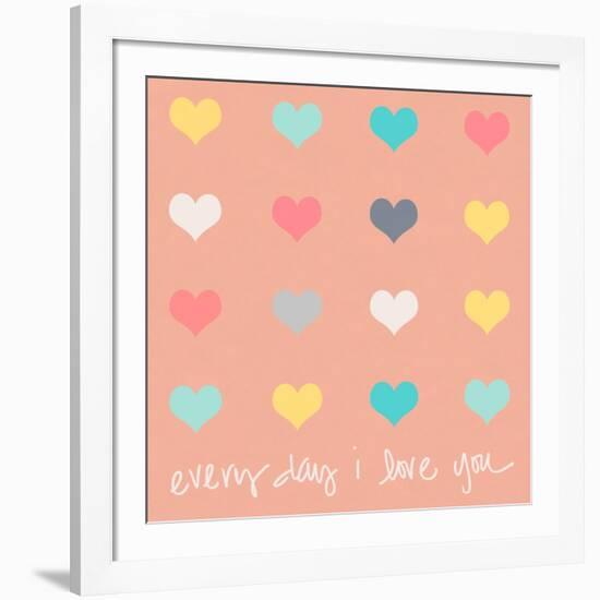 Everyday I Love You on Pink-Shelley Lake-Framed Art Print