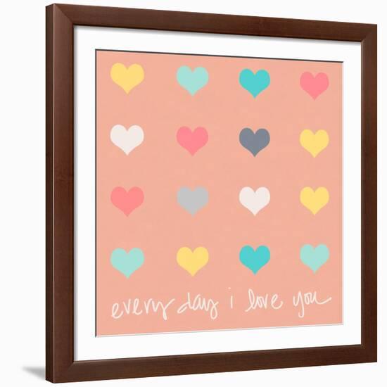 Everyday I Love You on Pink-Shelley Lake-Framed Art Print