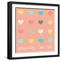 Everyday I Love You on Pink-Shelley Lake-Framed Art Print