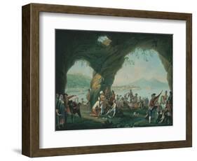 Everyday Life in a Cave in Posillipo, Near Naples Italy-Pietro Fabris-Framed Art Print