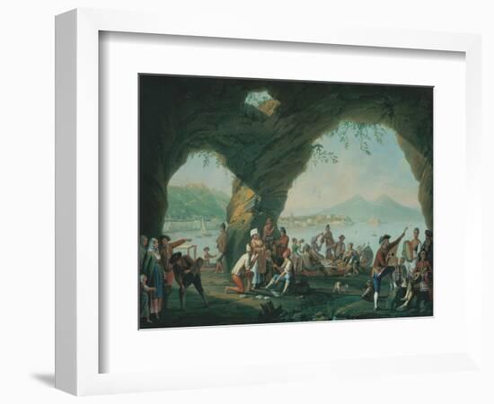 Everyday Life in a Cave in Posillipo, Near Naples Italy-Pietro Fabris-Framed Art Print