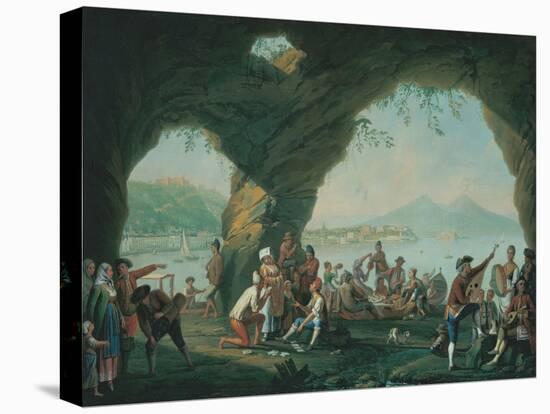 Everyday Life in a Cave in Posillipo, Near Naples Italy-Pietro Fabris-Stretched Canvas