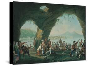 Everyday Life in a Cave in Posillipo, Near Naples Italy-Pietro Fabris-Stretched Canvas