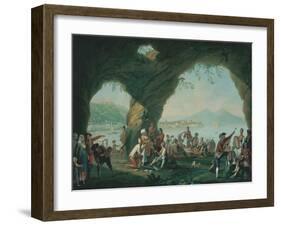 Everyday Life in a Cave in Posillipo, Near Naples Italy-Pietro Fabris-Framed Art Print