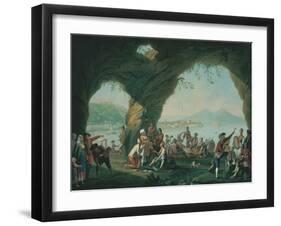 Everyday Life in a Cave in Posillipo, Near Naples Italy-Pietro Fabris-Framed Art Print