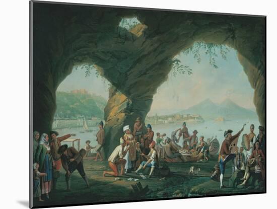 Everyday Life in a Cave in Posillipo, Near Naples Italy-Pietro Fabris-Mounted Art Print