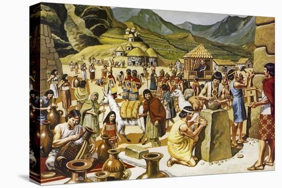 Everyday Life in an Inca Community-Mike White-Stretched Canvas
