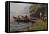 Everyday Life in the Fjords-Hans Andreas Dahl-Framed Stretched Canvas